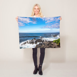 Tropical Beaches Haleakala National Park Maui Fleece Blanket