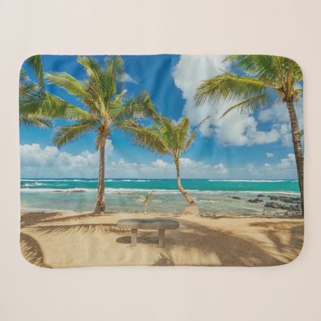 Tropical Beaches | Kuau Cove Beach, Maui Hawaii Sherpa Blanket (Front (Horizontal))