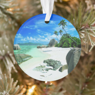 Tropical Beaches La Digue Island Ornament