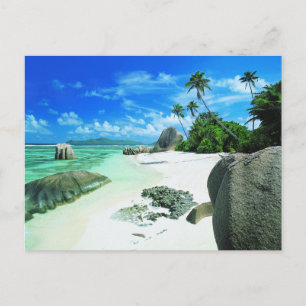 Tropical Beaches La Digue Island Postcard