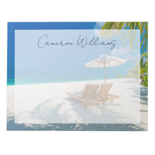 Tropical Beaches   Lounge Chairs Beach, Bora Bora Notepad