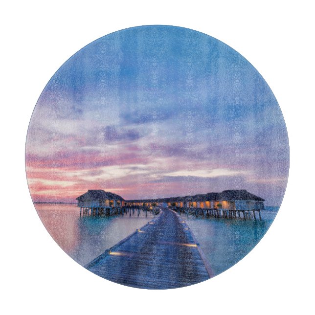 Tropical Beaches | Maldives Bungalows Cutting Board (Front)