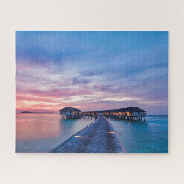 Tropical Beaches | Maldives Bungalows Jigsaw Puzzle (Horizontal)