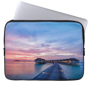 Tropical Beaches   Maldives Bungalows Laptop Sleeve