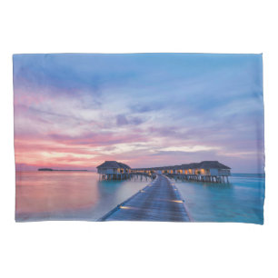 Tropical Beaches Maldives Bungalows Pillowcase