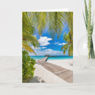 Tropical Beaches Maldives Island Wooden Jetty Card