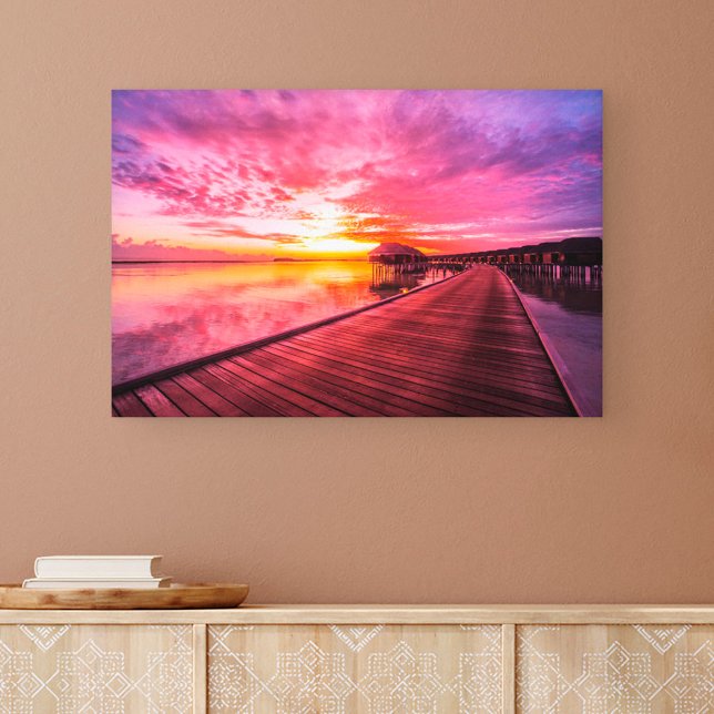 Tropical Beaches |  Maldives Sunset Canvas Print (Creator Uploaded)