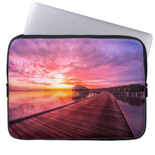 Tropical Beaches    Maldives Sunset Laptop Sleeve