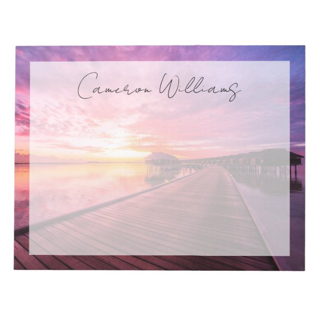 Tropical Beaches |  Maldives Sunset Notepad (Front)