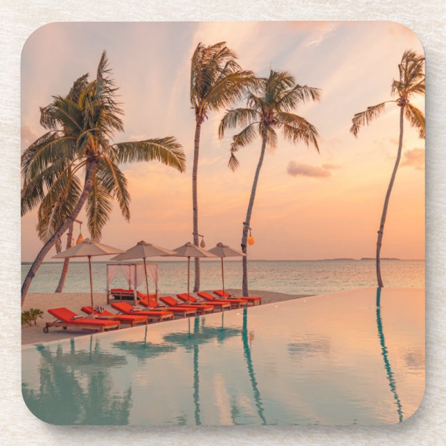 Tropical Beaches | Maldives Tropical Beach & Pool Coaster (Front)