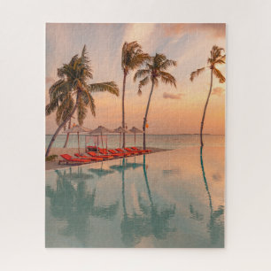 Tropical Beaches   Maldives Tropical Beach & Pool Jigsaw Puzzle