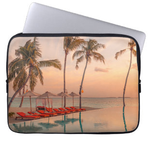 Tropical Beaches   Maldives Tropical Beach & Pool Laptop Sleeve
