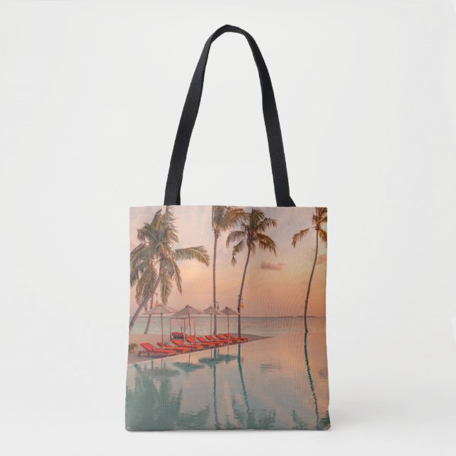 Tropical Beaches | Maldives Tropical Beach & Pool Tote Bag (Front)