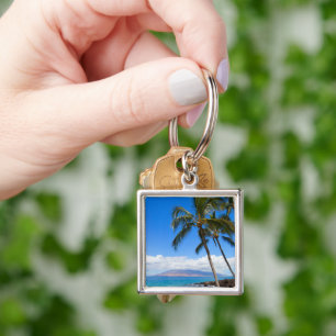 Tropical Beaches Maui Hawaii Island Keychain