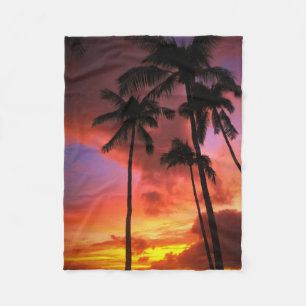 Tropical Beaches Maui Hawaii Islands Fleece Blanket