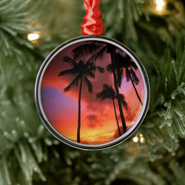 Tropical Beaches | Maui Hawaii Islands Metal Ornament (Tree)