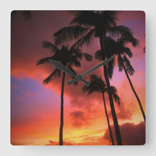 Tropical Beaches   Maui Hawaii Islands Square Wall Clock