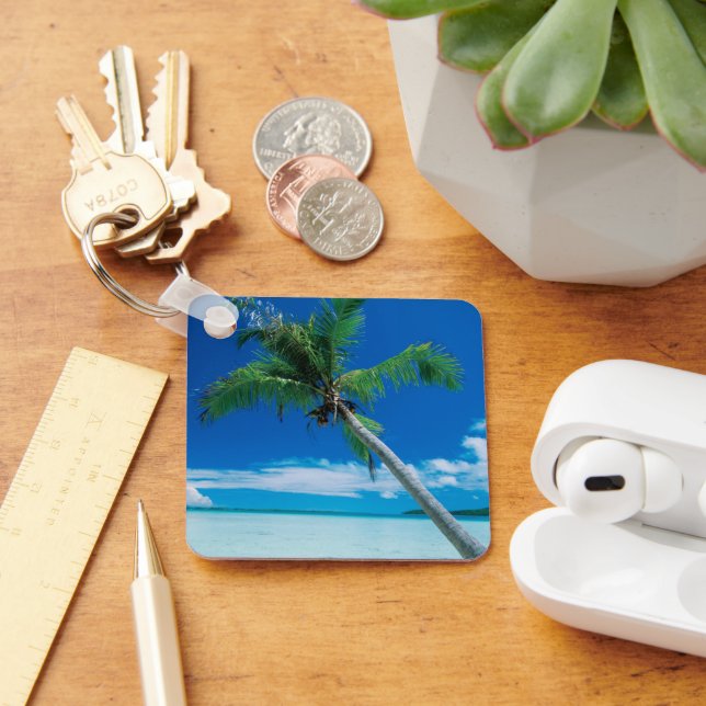 Tropical Beaches | Motu Tofari Beach, Bora Bora Keychain (Desk)