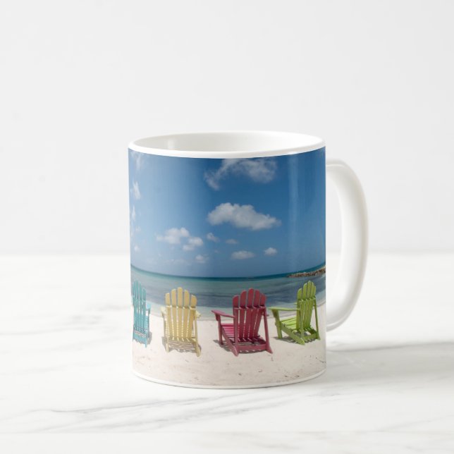 Tropical Beaches | Palm Beach, Aruba Coffee Mug (Front Right)