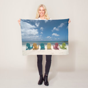 Tropical Beaches Palm Beach, Aruba Fleece Blanket