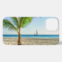 Tropical Beaches | Sailboat, Palm Tree, Aruba