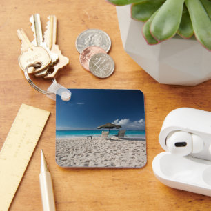 Tropical Beaches   Sandy Beach, Anguilla Keychain