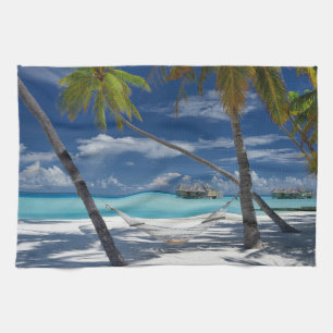 Tropical Beaches   Sandy Beach, Maldives Kitchen Towel