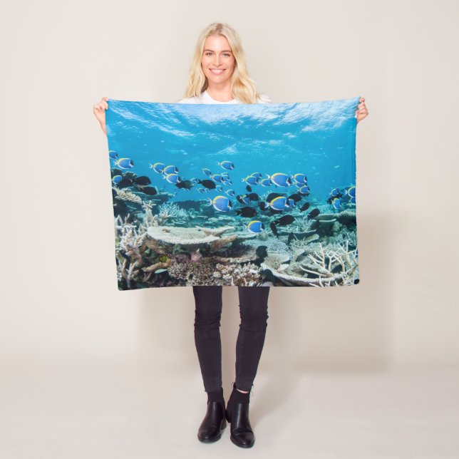 Tropical Beaches | Sturgeon Amongst Coral Fleece Blanket (In Situ)