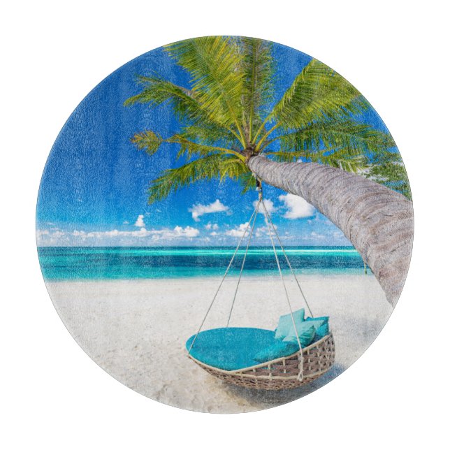 Tropical Beaches | Tropical Landscape Beach Swing Cutting Board (Front)