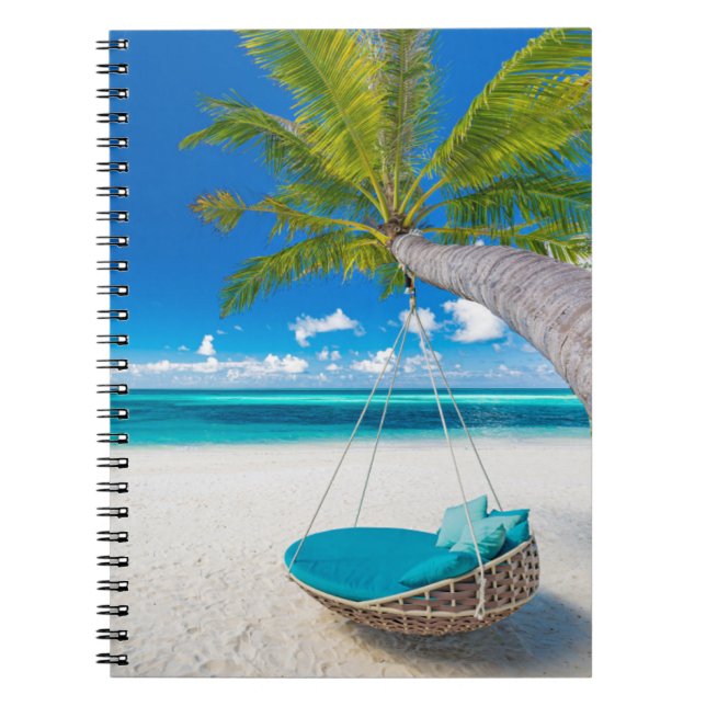 Tropical Beaches | Tropical Landscape Beach Swing Notebook (Front)