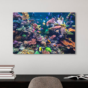 Tropical Beaches Underwater Coral Reef Canvas Print
