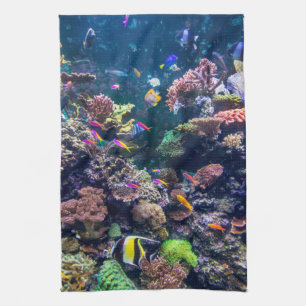 Tropical Beaches Underwater Coral Reef Kitchen Towel