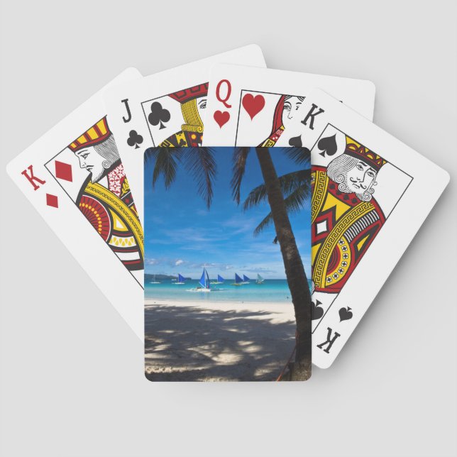 Tropical Beaches | White Beach Boracay Philippines Playing Cards (Back)