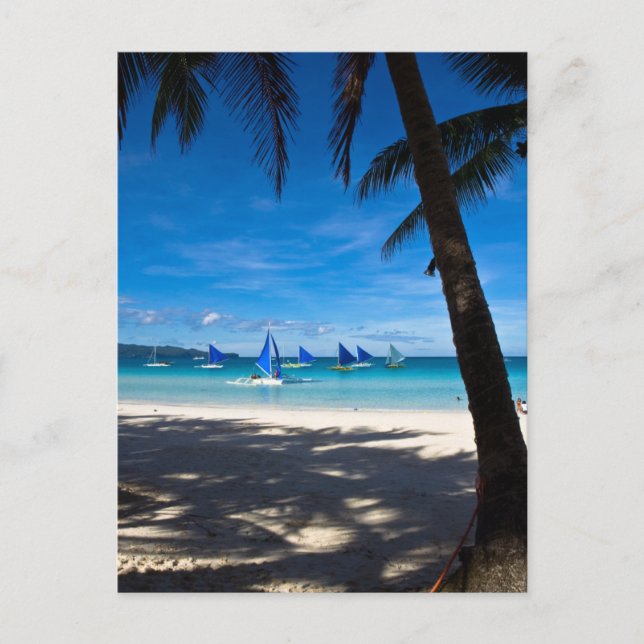 Tropical Beaches | White Beach Boracay Philippines Postcard (Front)