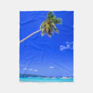 Tropical Beaches White Beach, Phillipines Fleece Blanket