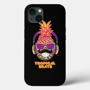 Tropical Beats Pineapple DJ Fun with moustache Sum iPhone 13 Case