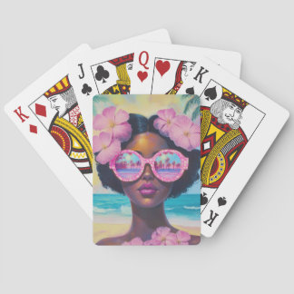 Tropical Beauty in Pink Shades Playing Cards