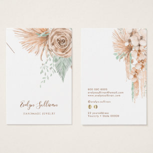 tropical beige and mint necklace display card