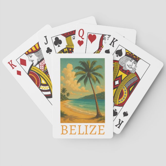 Tropical Belize Beach Caribbean Vacation Playing Cards (Back)