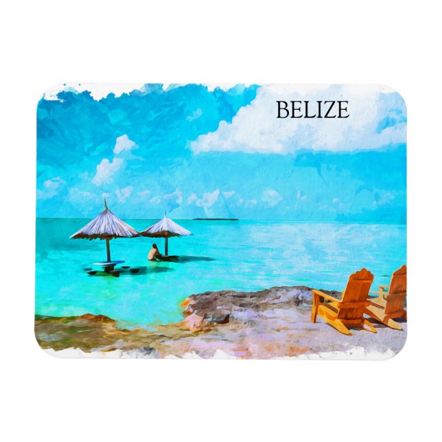 Tropical Belize Beach Vacation Magnet (Horizontal)