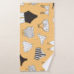Tropical Bikini: Hand-Drawn Summer Pattern Bath Towel