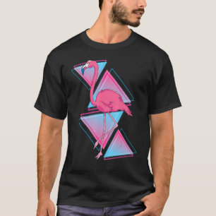 Tropical Bird Exotic Animal 90s Vaporwave Pink Fla T-Shirt