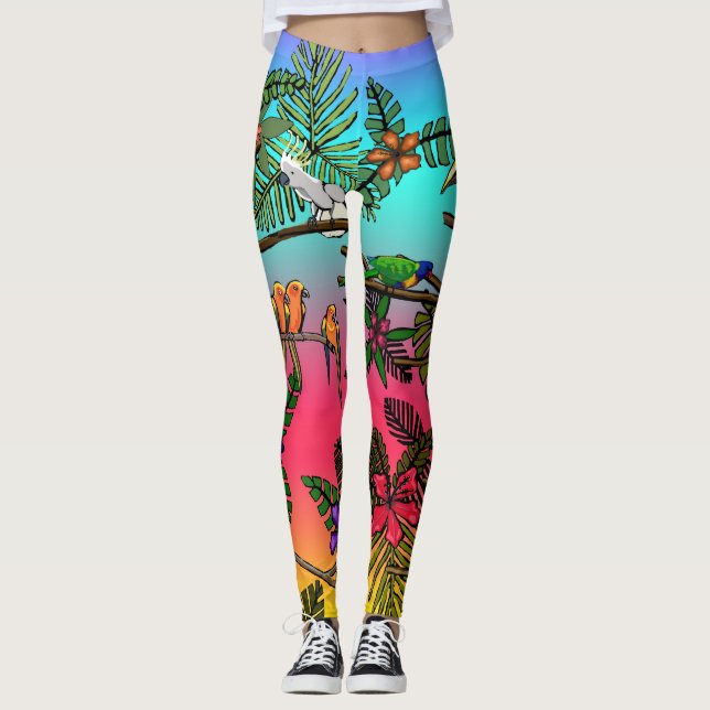 Tropical Bird Leggings (Front)