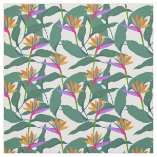Tropical Bird of Paradise Floral Pattern Fabric