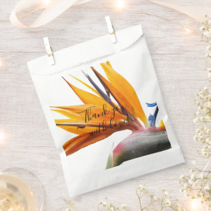 Tropical Bird of Paradise Floral Wedding Thank You Favour Bag
