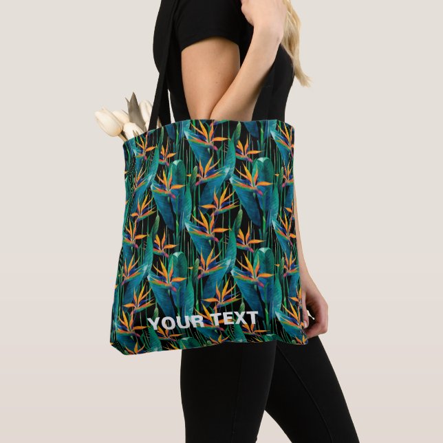 Tropical Bird of Paradise Flowers Tote Bag (Close Up)