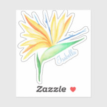 Tropical bird of paradise NAME sticker
