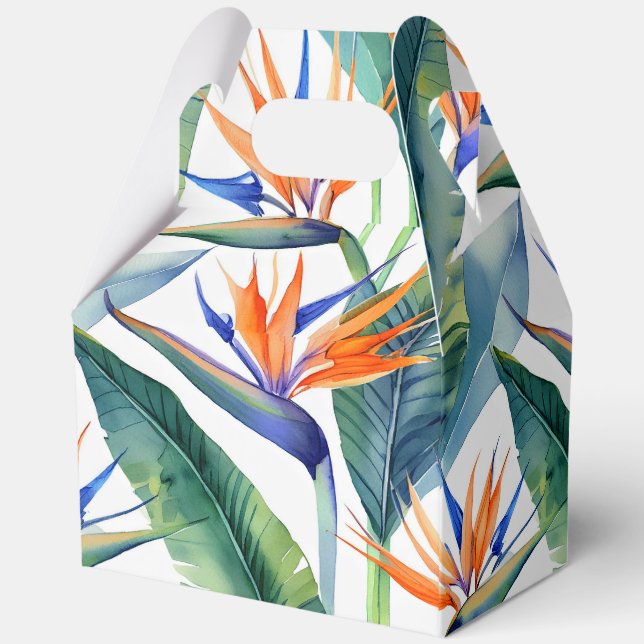 Tropical Bird of Paradise pattern Favor Box (Back)