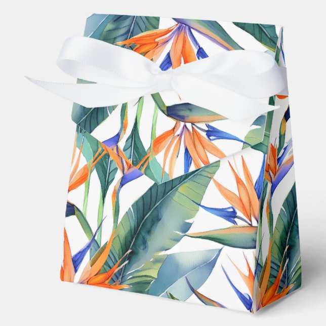 Tropical Bird of Paradise pattern Favor Box (Front)