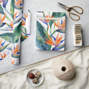 Tropical Bird of Paradise pattern Wrapping Paper